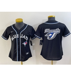 Women Toronto Blue Jays Team Big Logo 2026 Fashion Replica Black Out Stitched Baseball Jersey Women Toronto Blue Jays Team Big Logo 2026 Fashion Replica Black Out Stitched Baseball Jersey