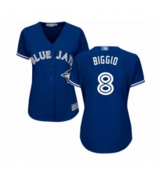 Women's Toronto Blue Jays #8 Cavan Biggio Authentic Blue Alternate Baseball Player Jersey