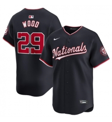 Men Washington Nationals 29 James Wood Navy 2024 Alternate Limited Stitched Baseball Jersey