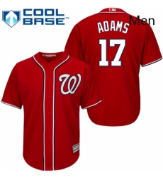 Mens Majestic Washington Nationals 17 Matt Adams Replica Red Alternate 1 Cool Base MLB Jersey 