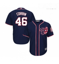 Mens Washington Nationals 46 Patrick Corbin Replica Navy Blue Alternate 2 Cool Base Baseball Jersey 