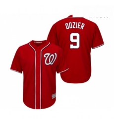 Mens Washington Nationals 9 Brian Dozier Replica Red Alternate 1 Cool Base Baseball Jersey 