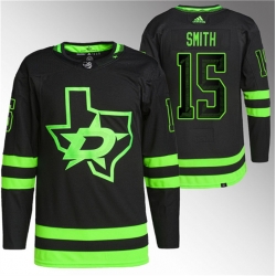 Men Dallas Stars 15 Craig Smith Black Stitched Jersey