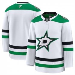 Men Dallas Stars Blank White 2024 25 Away Stitched Hockey Jersey