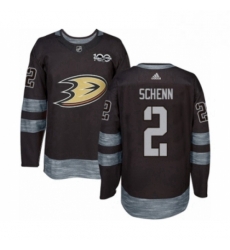 Mens Adidas Anaheim Ducks 2 Luke Schenn Authentic Black 1917 2017 100th Anniversary NHL Jersey 