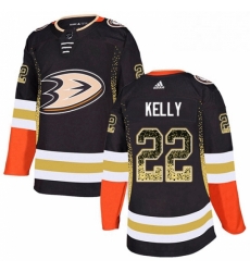 Mens Adidas Anaheim Ducks 22 Chris Kelly Authentic Black Drift Fashion NHL Jerse