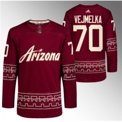 Men Arizona Coyotes 70 Karel Vejmelka Garnet Alternate Pro Jersey