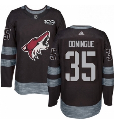 Mens Adidas Arizona Coyotes 35 Louis Domingue Authentic Black 1917 2017 100th Anniversary NHL Jersey 