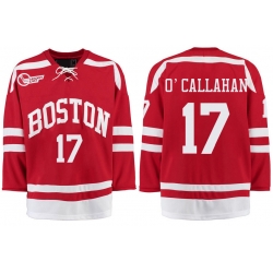 Boston University Terriers BU 17 Jack OCallahan Red Stitched Hockey Jersey