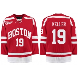 Boston University Terriers BU 19 Clayton Keller Red Stitched Hockey Jersey