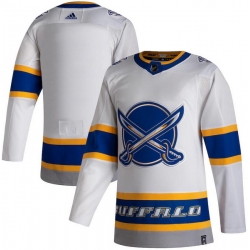 Men Buffalo Sabres Blank White 2020 21 Reverse Retro Adidas Jersey