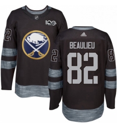 Mens Adidas Buffalo Sabres 82 Nathan Beaulieu Premier Black 1917 2017 100th Anniversary NHL Jersey 