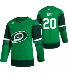 Men Carolina Hurricanes 20 Sebastian Aho Green 2020 Adidas Jersey