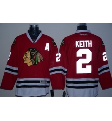 Blackhawks 2 Duncan Keith Red Reflective Edition Reebok Jersey