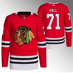 Men Chicago Blackhawks 71 Taylor Hall Red Stitched Hockey Jersey