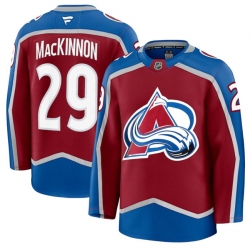 Men Colorado Avalanche 29 Nathan MacKinnon Burgundy 2024 25 Home Stitched Jersey