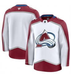 Men Colorado Avalanche Blank White 2024 25 Away Stitched Jersey