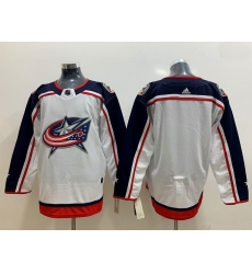 Blue Jackets Blank White Adidas Jersey