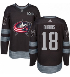 Mens Adidas Columbus Blue Jackets 18 Pierre Luc Dubois Premier Black 1917 2017 100th Anniversary NHL Jersey 