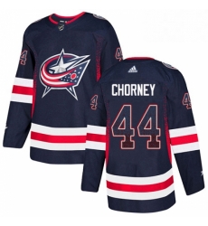 Mens Adidas Columbus Blue Jackets 44 Taylor Chorney Authentic Navy Blue Drift Fashion NHL Jersey 