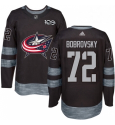 Mens Adidas Columbus Blue Jackets 72 Sergei Bobrovsky Premier Black 1917 2017 100th Anniversary NHL Jersey 