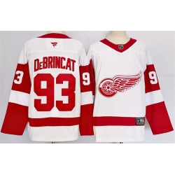 Men Detroit Red Wings 93 Alex DeBrincat White 2024 25 Stitched Jersey