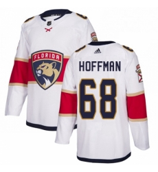 Mens Adidas Florida Panthers 68 Mike Hoffman Authentic White Away NHL Jersey 