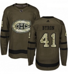Youth Adidas Montreal Canadiens 41 Paul Byron Premier Green Salute to Service NHL Jersey 