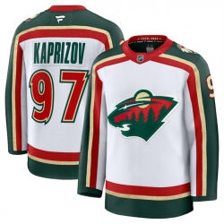 Men Minnesota Wild 97 Kirill Kaprizov White 2025 25th Anniversary Stitched Hockey Jersey