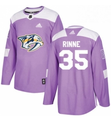 Mens Adidas Nashville Predators 35 Pekka Rinne Authentic Purple Fights Cancer Practice NHL Jersey 