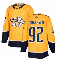 Mens Adidas Nashville Predators 92 Ryan Johansen Authentic Gold Home NHL Jersey 