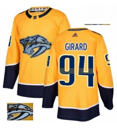 Mens Adidas Nashville Predators 94 Samuel Girard Authentic Gold Fashion Gold NHL Jersey 