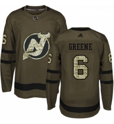 Youth Adidas New Jersey Devils 6 Andy Greene Authentic Green Salute to Service NHL Jersey 