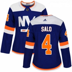 Womens Adidas New York Islanders 4 Robin Salo Premier Blue Alternate NHL Jersey 