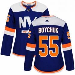 Womens Adidas New York Islanders 55 Johnny Boychuk Premier Blue Alternate NHL Jersey 