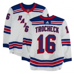 Men New York Rangers 16 Vincent Trocheck White Stitched Hockey Jersey