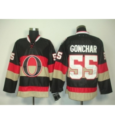 2011 New Hockey Jerseys Ottawa 55 Sergei Gonchar Black Color jersey