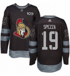 Mens Adidas Ottawa Senators 19 Jason Spezza Authentic Black 1917 2017 100th Anniversary NHL Jersey 