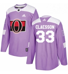 Mens Adidas Ottawa Senators 33 Fredrik Claesson Authentic Purple Fights Cancer Practice NHL Jersey 