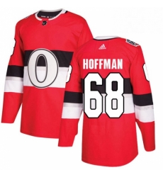 Mens Adidas Ottawa Senators 68 Mike Hoffman Authentic Red 2017 100 Classic NHL Jersey 