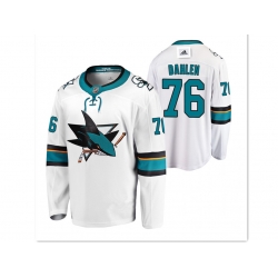 Adidas San Jose Sharks 76 Jonathan Dahlen White Road Authentic Stitched NHL Jersey