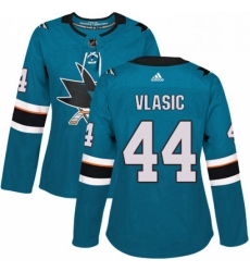 Womens Adidas San Jose Sharks 44 Marc Edouard Vlasic Premier Teal Green Home NHL Jersey 