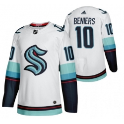 Men Seattle Kraken 10 Matty Beniers White Stitched Jersey