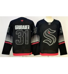 Men Seattle Kraken  31 Philipp Grubauer Black 2026 Alternate Stitched Hockey Jersey