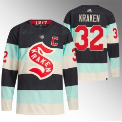 Men Seattle Kraken 32 Kraken 2024 Deep Sea Blue Winter Classic Stitched Jersey