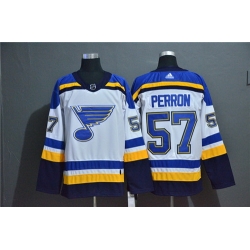 Blues 57 David Perron White Adidas Jersey