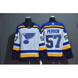 Men St.Louis Blues 57 David Perron White Adidas Jersey