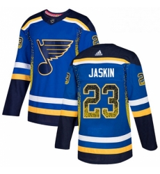 Mens Adidas St Louis Blues 23 Dmitrij Jaskin Authentic Blue Drift Fashion NHL Jersey 