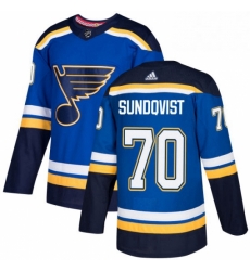 Mens Adidas St Louis Blues 70 Oskar Sundqvist Premier Royal Blue Home NHL Jersey 