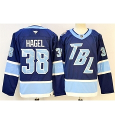 Men Tampa Bay Lightning  38 Brandon Hagel Blue 2026 Stadium Series Stitched Jersey